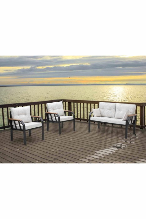 Hanah Home Conjunto de Jardín Nergiz 2+1+1 - Crema
